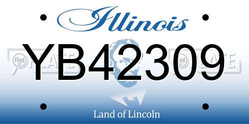 YB42309 Illinois License Plate