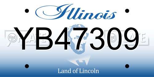 YB47309 Illinois License Plate