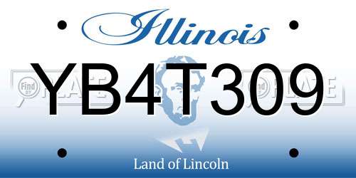 YB4T309 Illinois License Plate