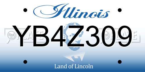 YB4Z309 Illinois License Plate