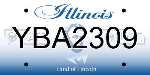 YBA2309 Illinois License Plate