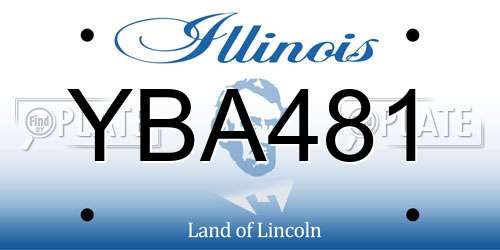 YBA481 Illinois License Plate