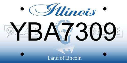 YBA7309 Illinois License Plate