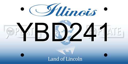 YBD241 Illinois License Plate