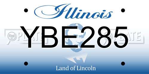YBE285 Illinois License Plate