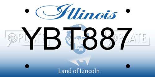 YBT887 Illinois License Plate