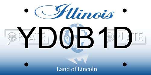 YD0B1D Illinois License Plate
