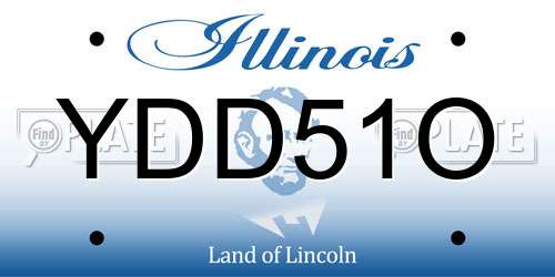 YDD51O Illinois License Plate