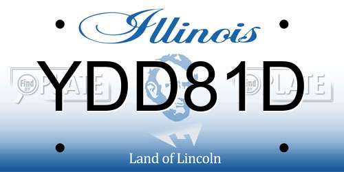 YDD81D Illinois License Plate