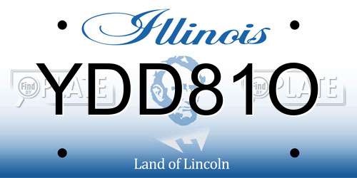 YDD81O Illinois License Plate