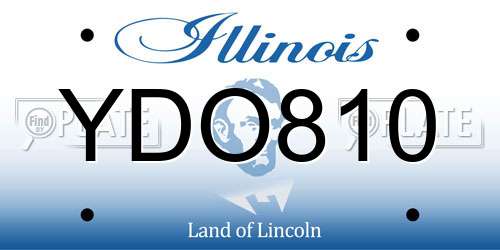 YDO810 Illinois License Plate