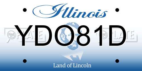 YDO81D Illinois License Plate