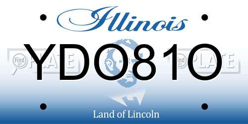YDO81O Illinois License Plate