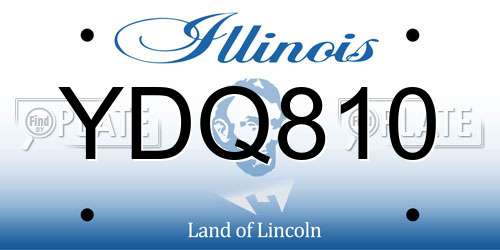 YDQ810 Illinois License Plate