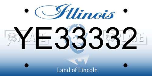 YE33332 Illinois License Plate