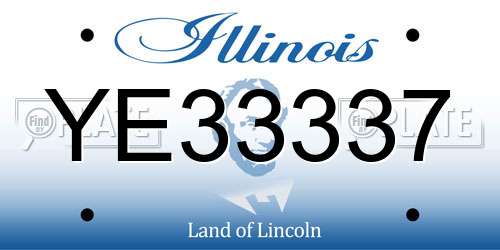 YE33337 Illinois License Plate