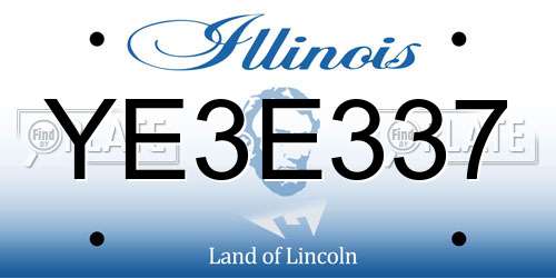 YE3E337 Illinois License Plate