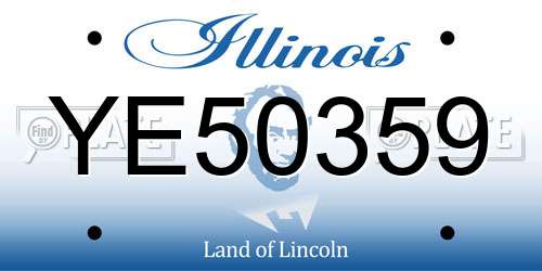 YE50359 Illinois License Plate