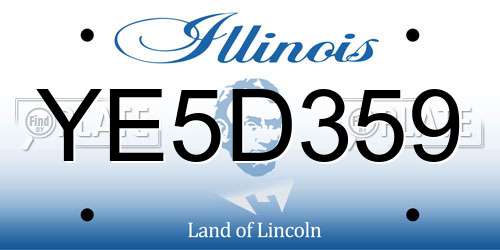 YE5D359 Illinois License Plate