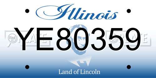 YE80359 Illinois License Plate