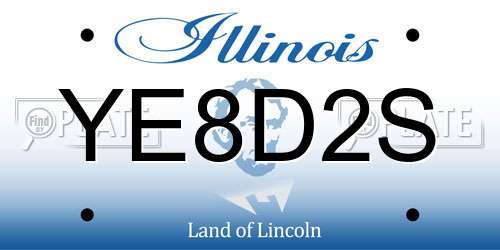 YE8D2S Illinois License Plate