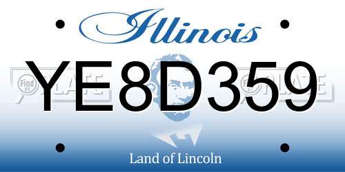 YE8D359 Illinois License Plate