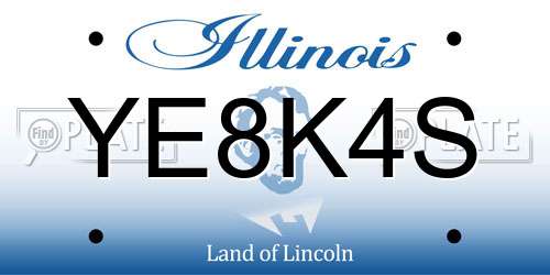YE8K4S Illinois License Plate