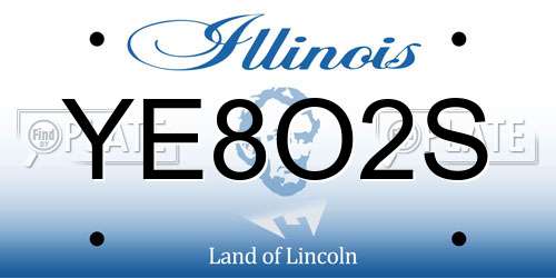 YE8O2S Illinois License Plate