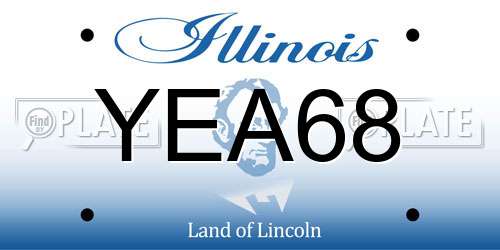 YEA68 Illinois License Plate