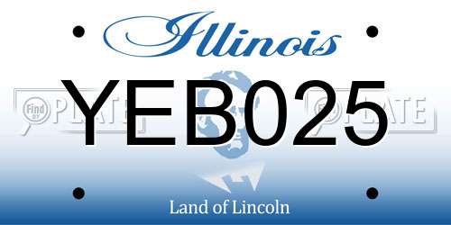YEB025 Illinois License Plate
