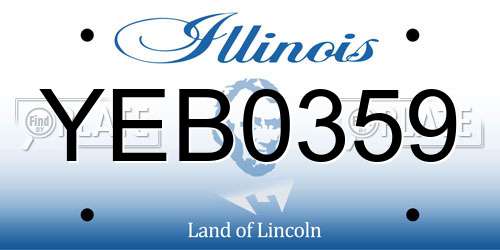 YEB0359 Illinois License Plate