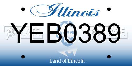 YEB0389 Illinois License Plate