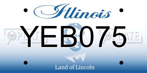 YEB075 Illinois License Plate