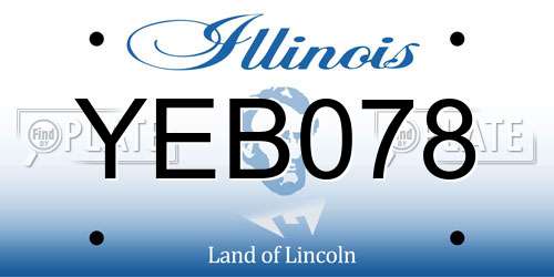 YEB078 Illinois License Plate