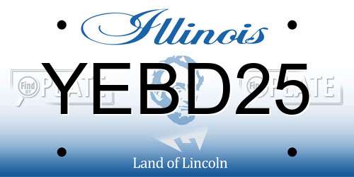 YEBD25 Illinois License Plate