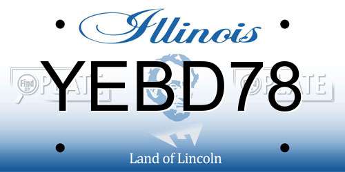 YEBD78 Illinois License Plate