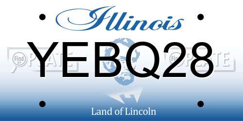 YEBQ28 Illinois License Plate