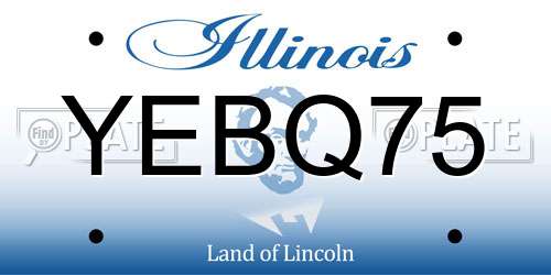 YEBQ75 Illinois License Plate