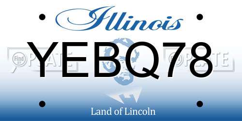YEBQ78 Illinois License Plate
