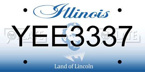 YEE3337 Illinois License Plate