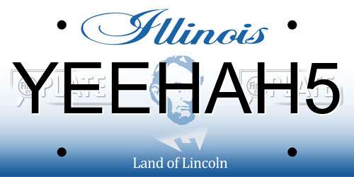 YEEHAH5 Illinois License Plate