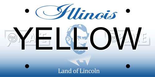 YELLOW Illinois License Plate