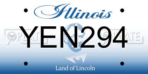 YEN294 Illinois License Plate