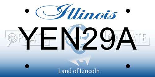 YEN29A Illinois License Plate