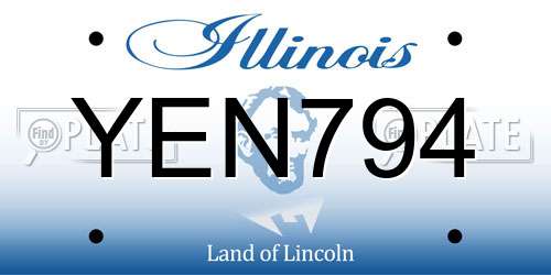 YEN794 Illinois License Plate