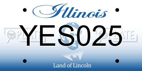 YES025 Illinois License Plate