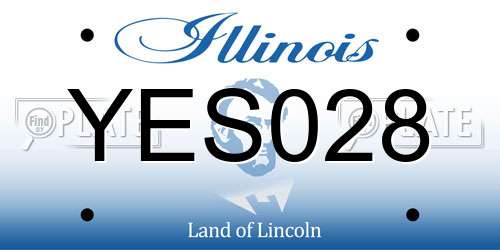 YES028 Illinois License Plate