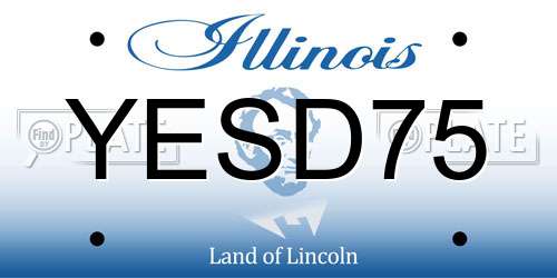 YESD75 Illinois License Plate