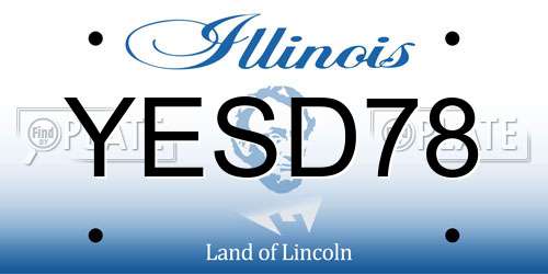 YESD78 Illinois License Plate