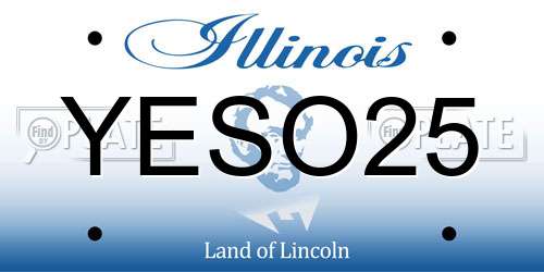 YESO25 Illinois License Plate